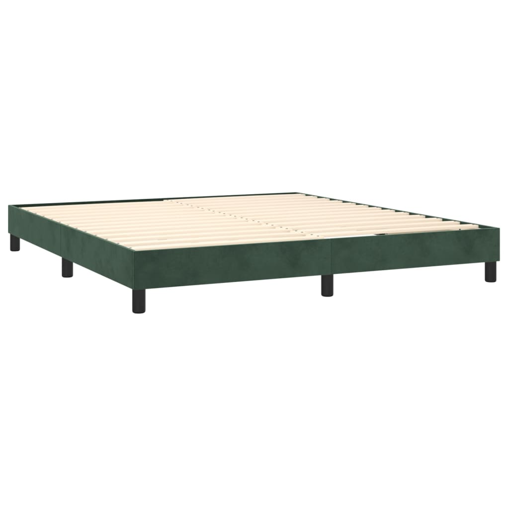 vidaXL Sommier à lattes de lit et matelas Vert foncé 180x200cm Velours