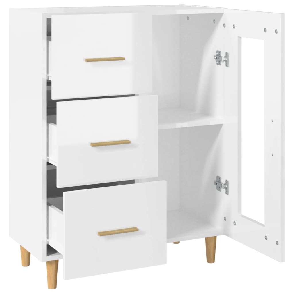 vidaXL Buffet Blanc brillant 69,5x34x90 cm Bois d'ingénierie