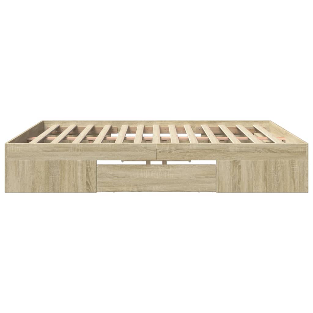 vidaXL Cadre de lit sans matelas chêne sonoma 200x200 cm