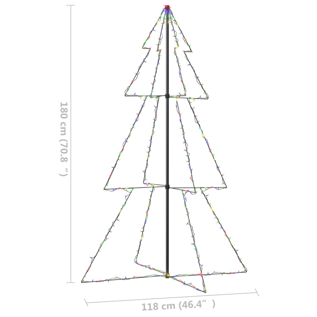 vidaXL Arbre de Noël cône 240 LED d'intérieur/d'extérieur 118x180 cm