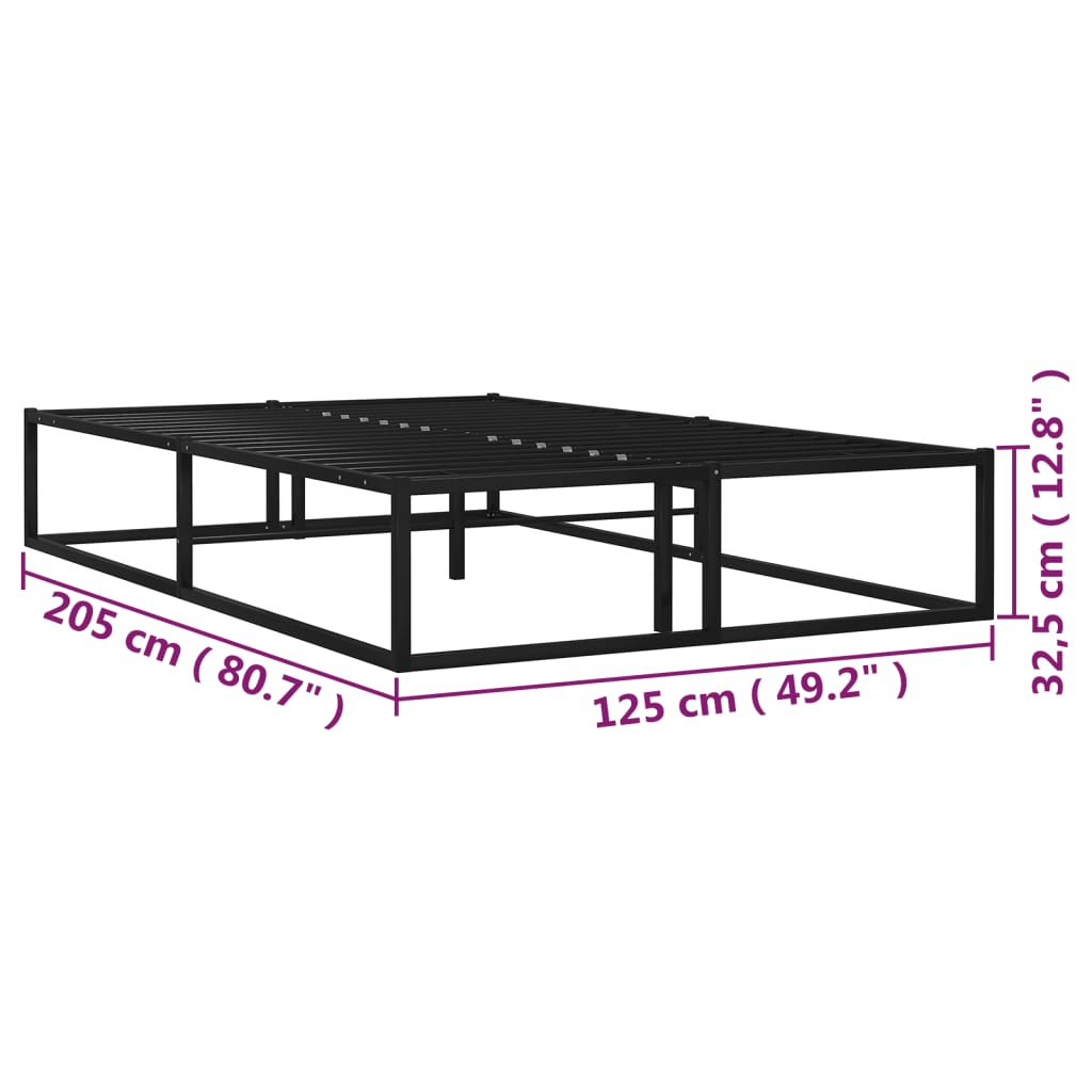 vidaXL Cadre de lit sans matelas noir métal 120x200 cm