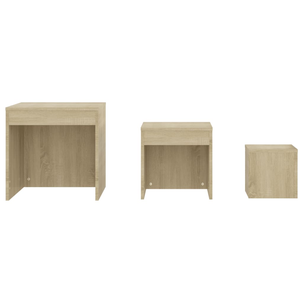 vidaXL Tables gigognes 3 pcs Chêne sonoma Aggloméré