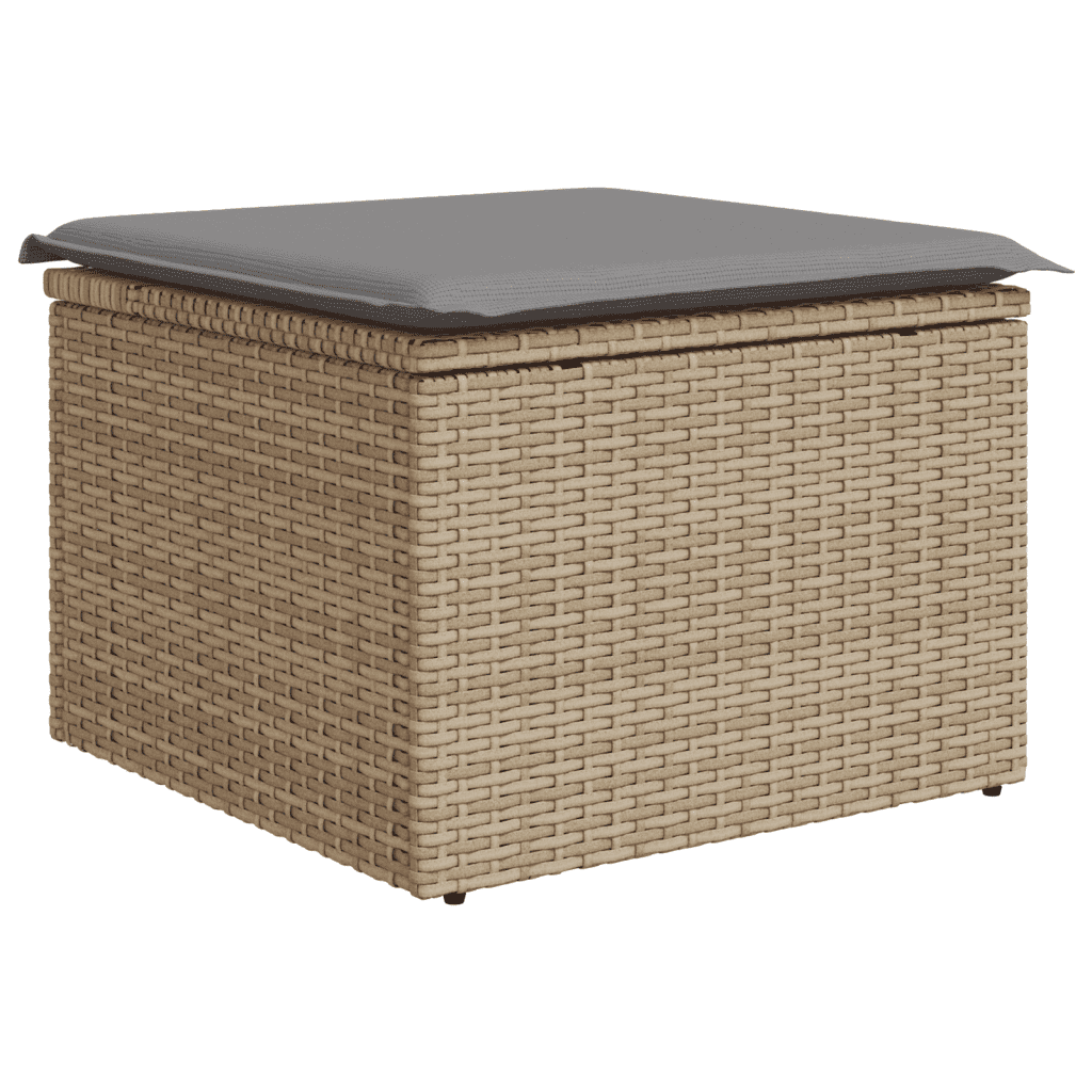 vidaXL Salon de jardin avec coussins 8 pcs beige résine tressée