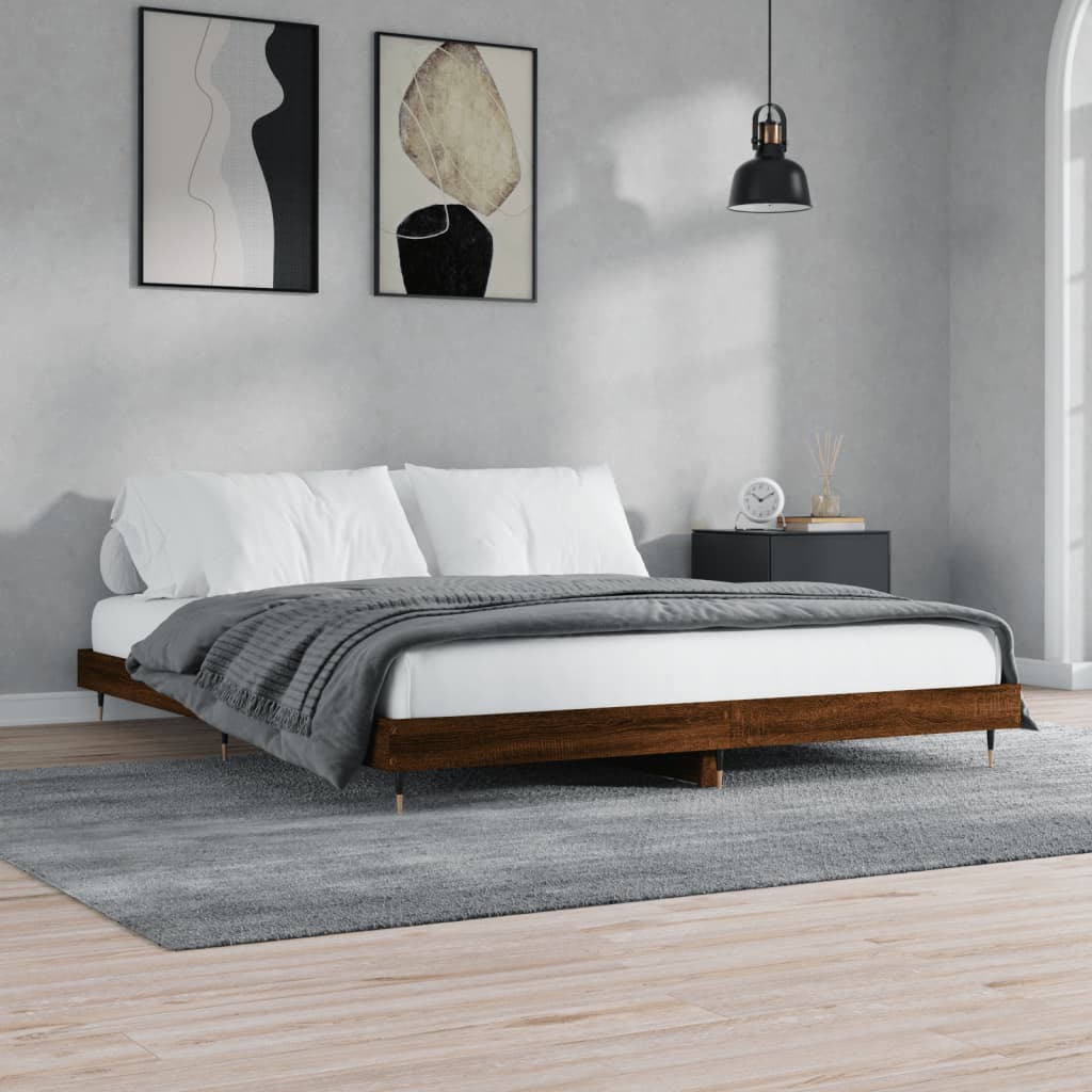 vidaXL Cadre de lit sans matelas chêne marron 140x200 cm