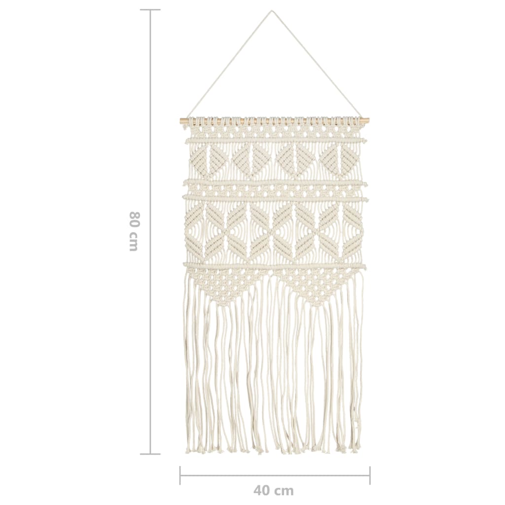 vidaXL Cintre mural en macramé 40x80 cm Coton