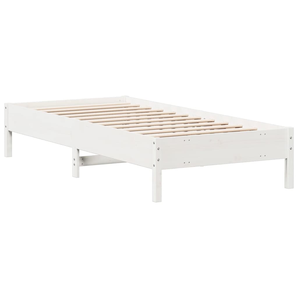 vidaXL Cadre de lit sans matelas blanc 90x200 cm bois de pin massif