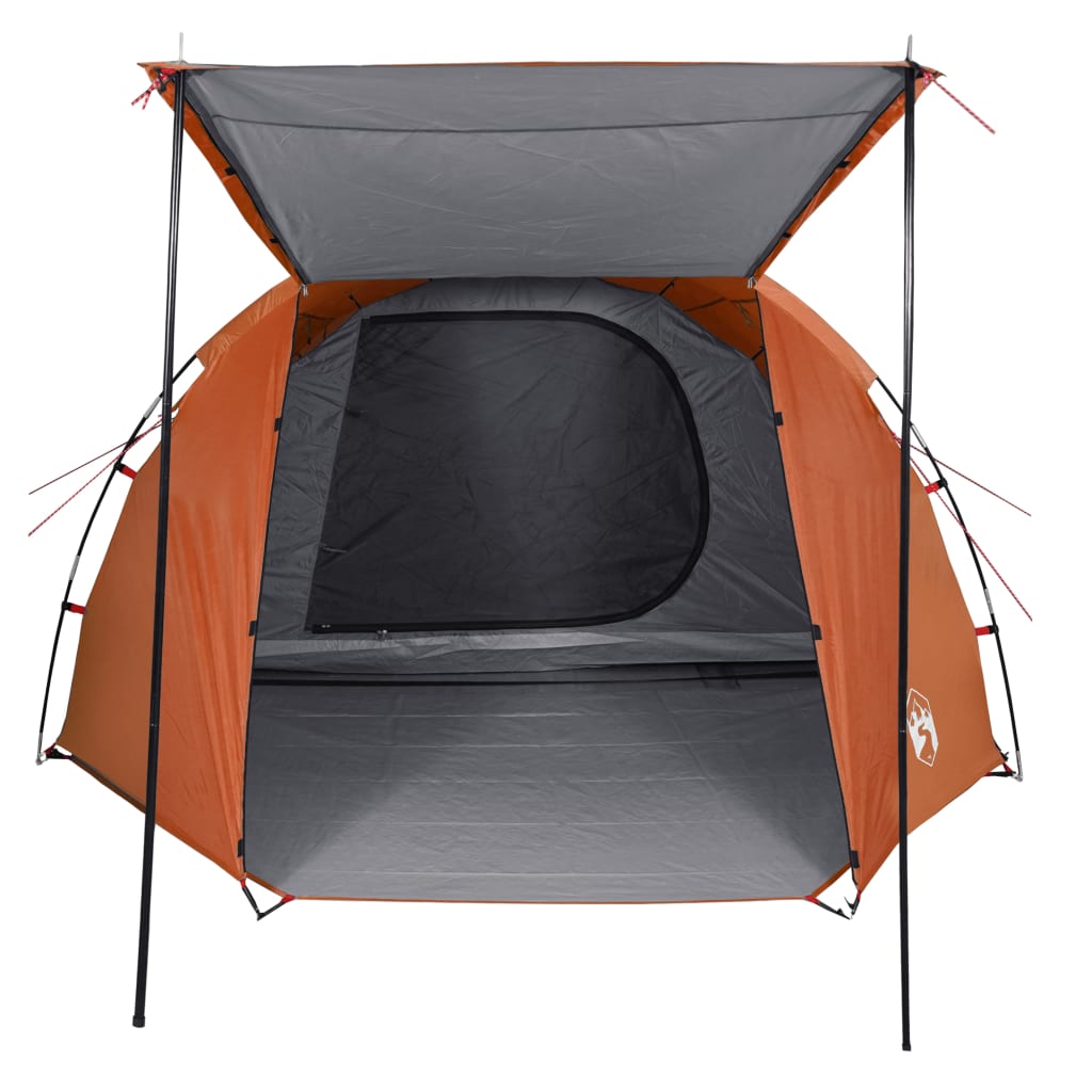 vidaXL Tente de camping tunnel 4 personnes gris et orange imperméable