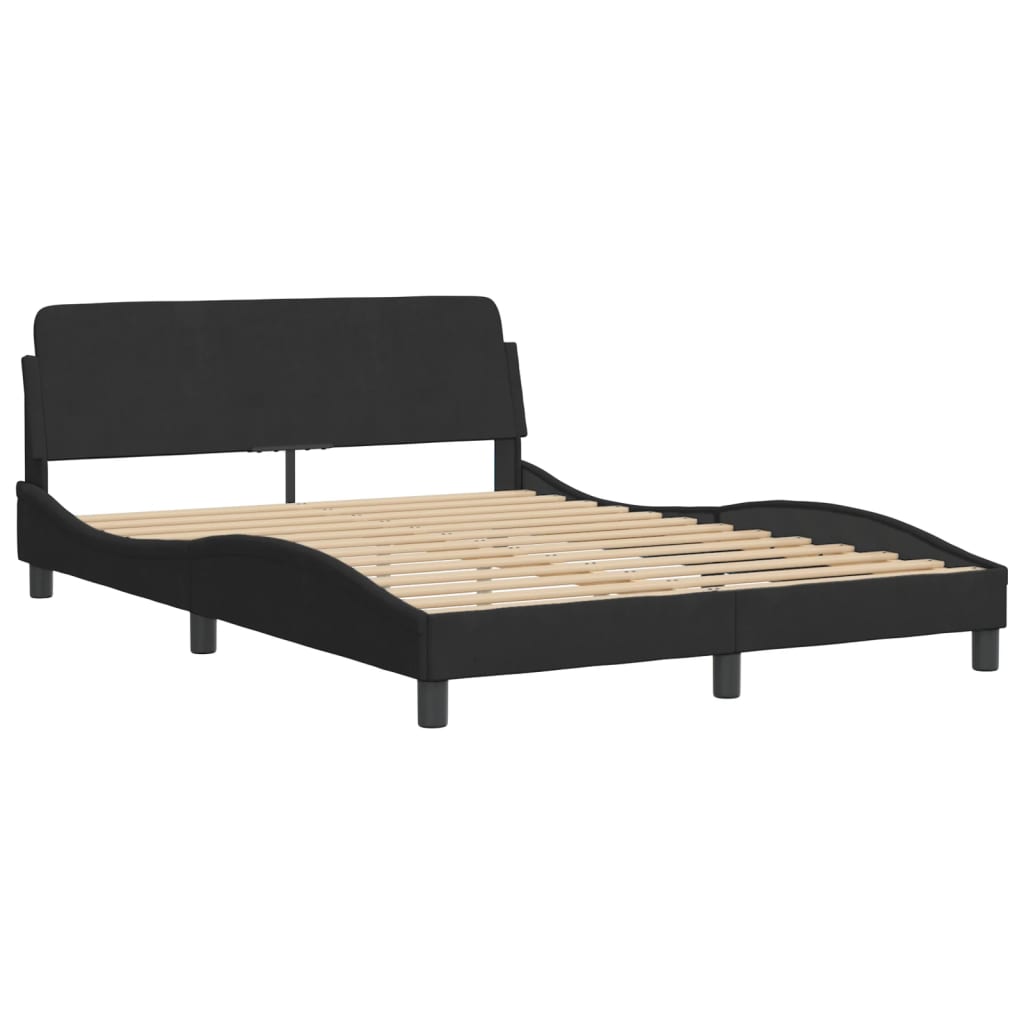 vidaXL Cadre de lit sans matelas noir 140x200 cm velours