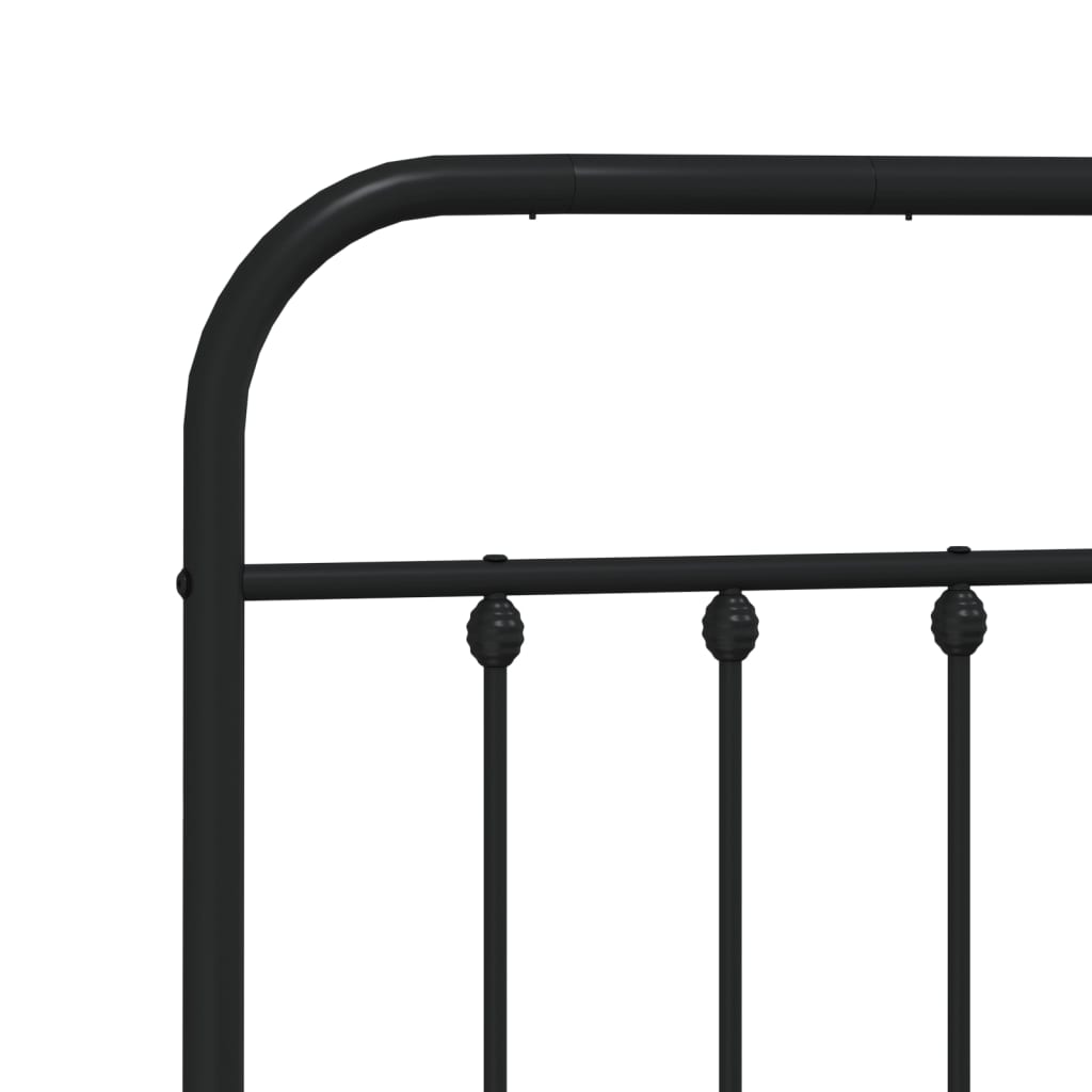 vidaXL Cadre de lit métal sans matelas avec tête de lit noir 193x203cm