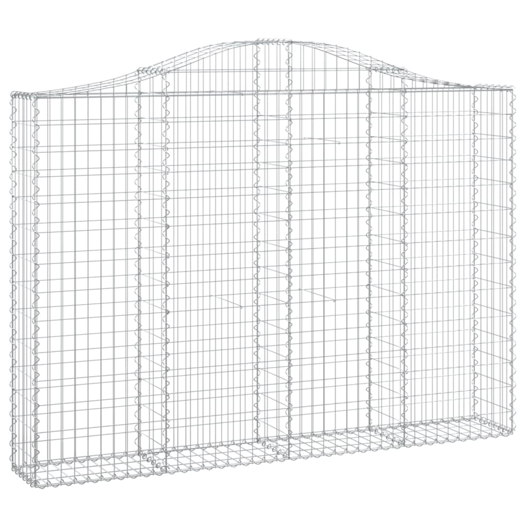 vidaXL Paniers à gabions arqués 3 pcs 200x30x140/160 cm Fer galvanisé