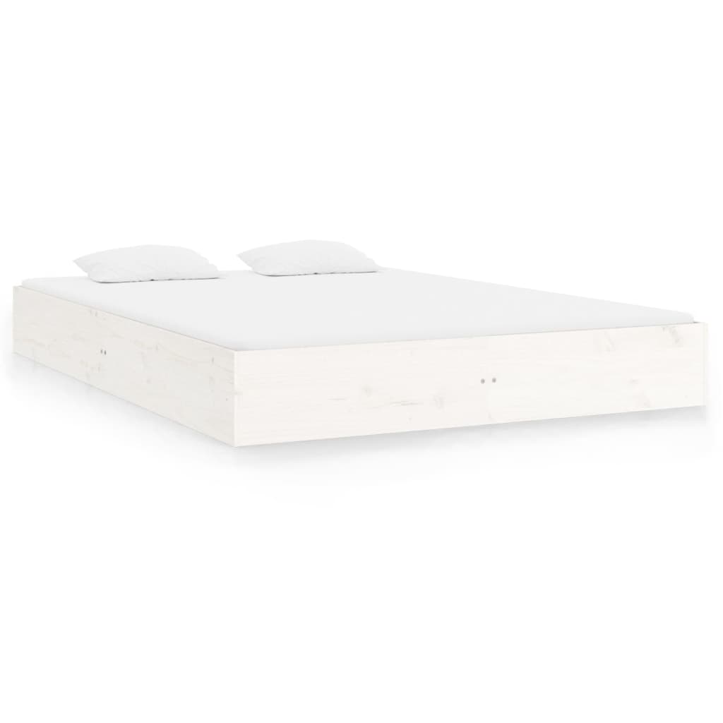 vidaXL Cadre de lit sans matelas blanc bois massif 140x200 cm