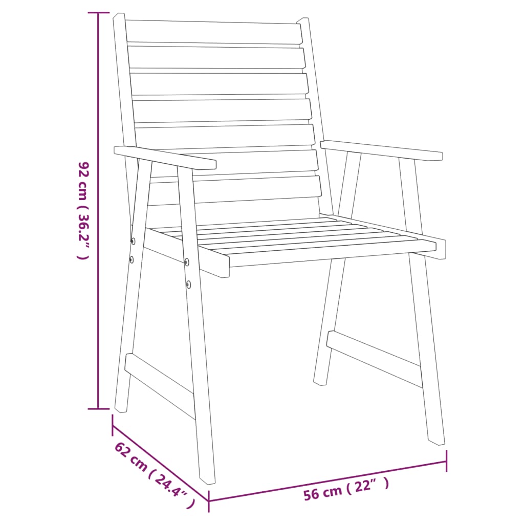 vidaXL Ensemble à manger de jardin 6 pcs Bois d'acacia solide