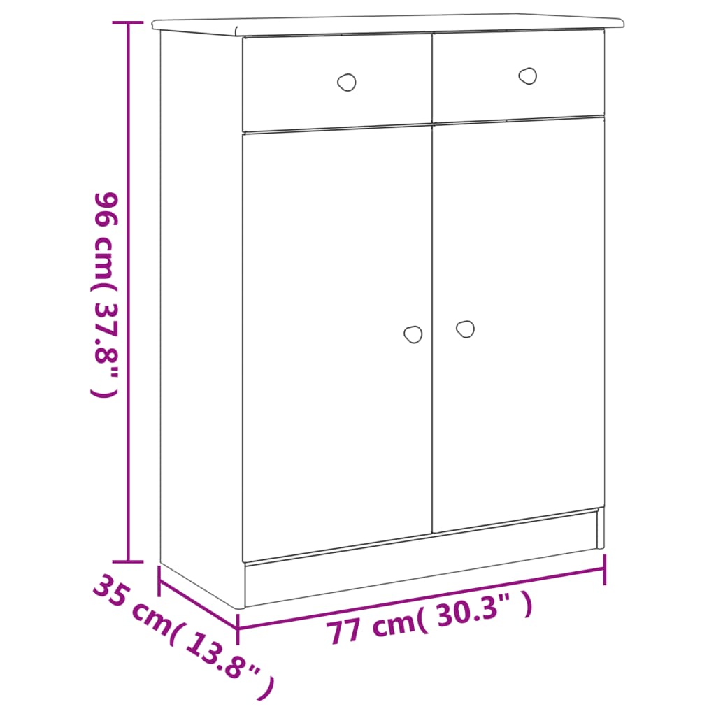 vidaXL Armoire à chaussures ALTA 77x35x96 cm bois massif de pin