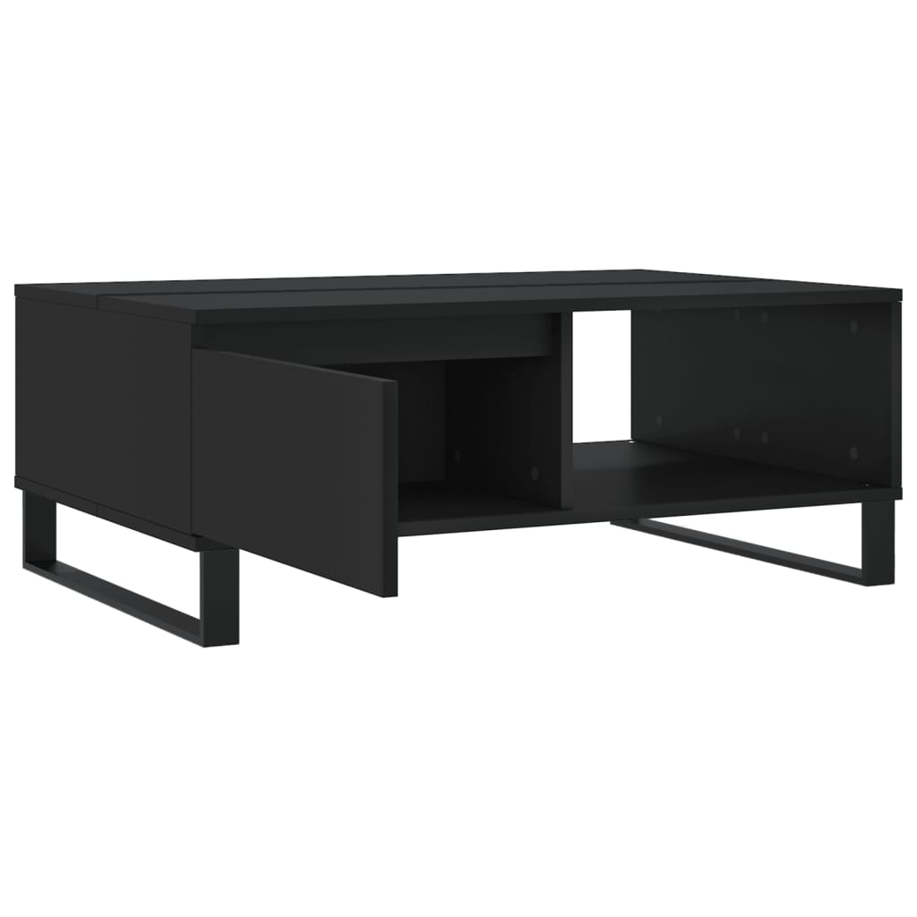 vidaXL Table basse noir 90x60x35 cm bois d'ingénierie