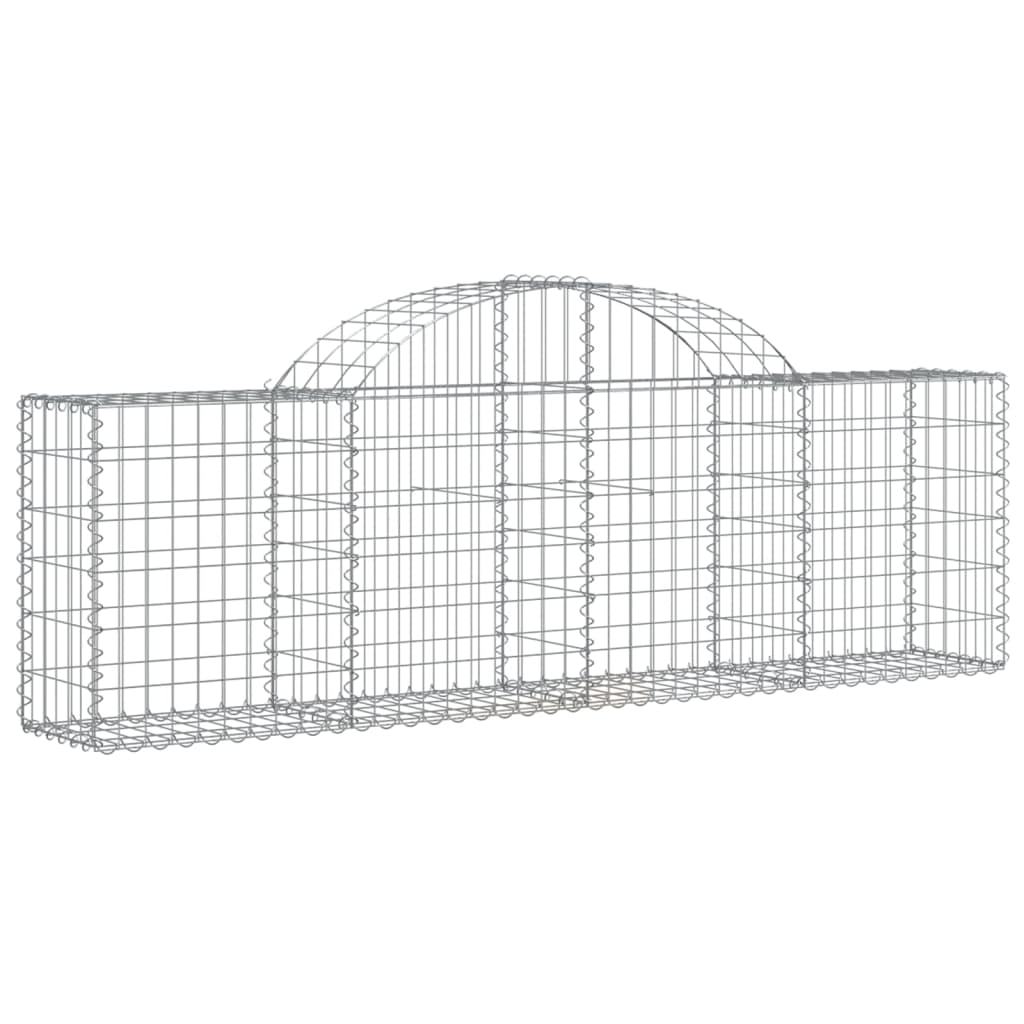 vidaXL Paniers à gabions arqués 2 pcs 200x30x60/80 cm Fer galvanisé