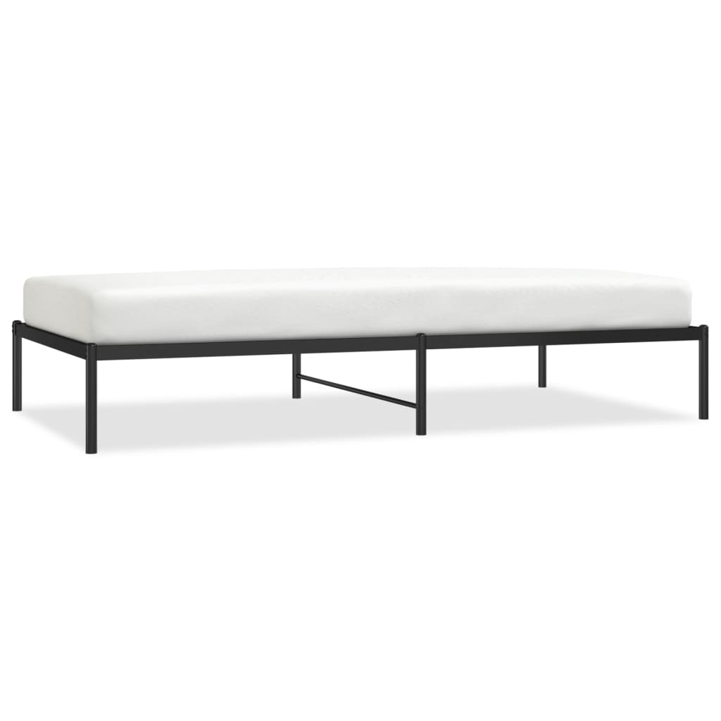 vidaXL Cadre de lit métal sans matelas noir 107x203 cm