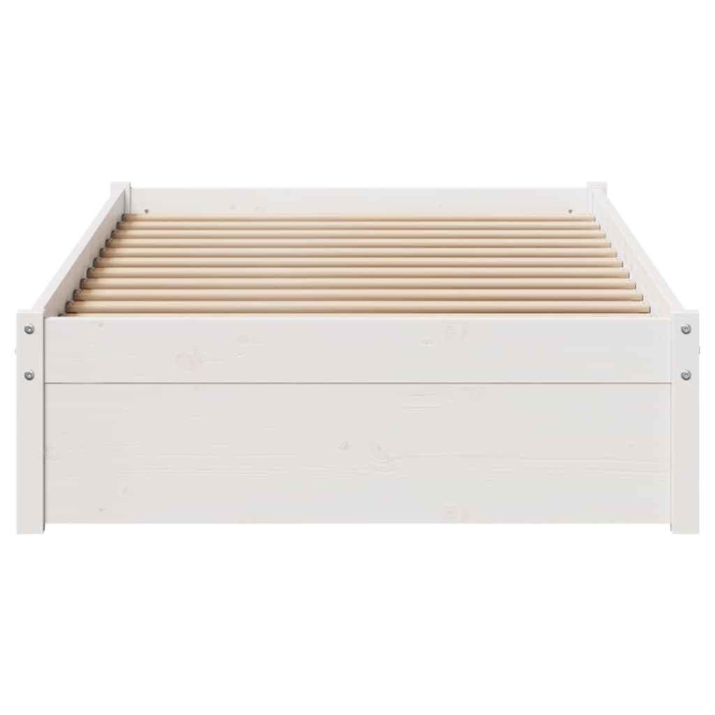 vidaXL Cadre de lit sans matelas blanc 90x200 cm bois de pin massif