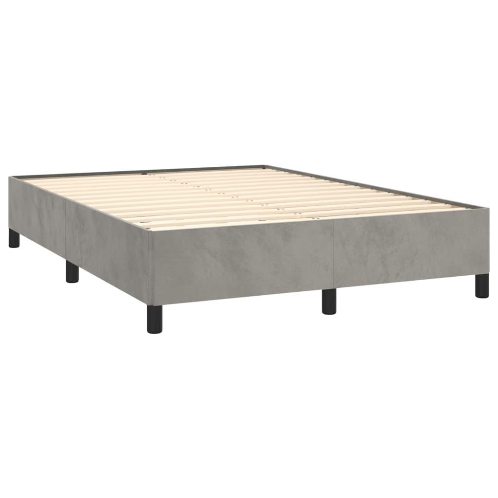 vidaXL Cadre de lit sans matelas gris clair 140x190 cm velours