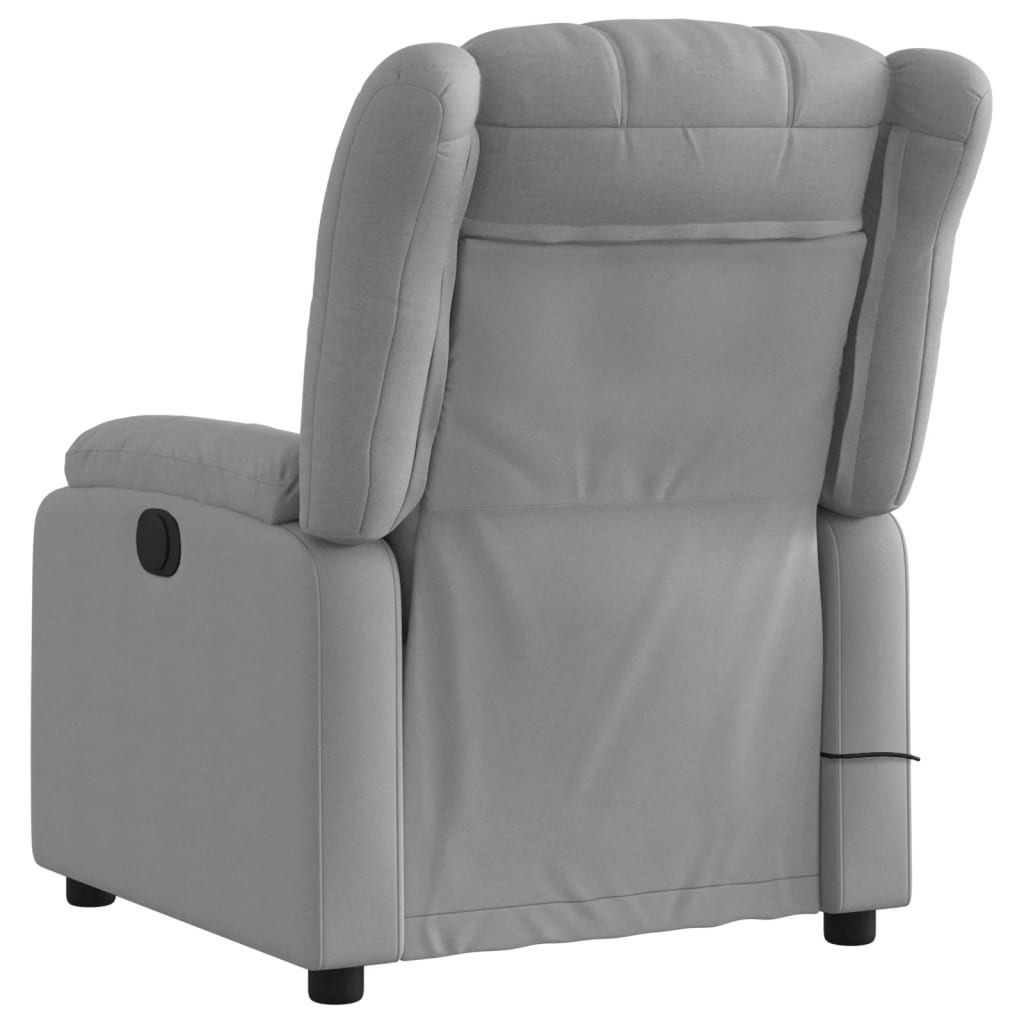 vidaXL Fauteuil de massage inclinable Gris clair Tissu