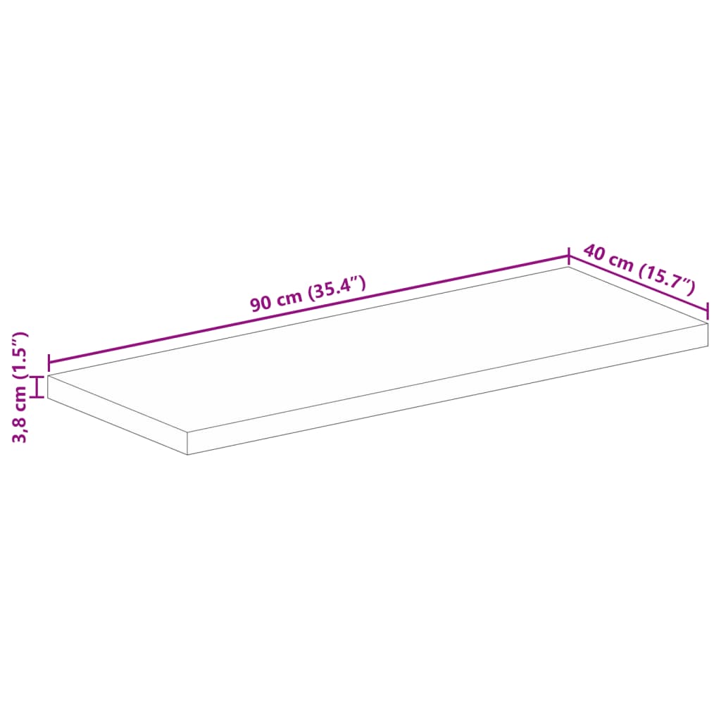 vidaXL Dessus de table 90x40x3,8 cm rectangulaire bois massif d'acacia