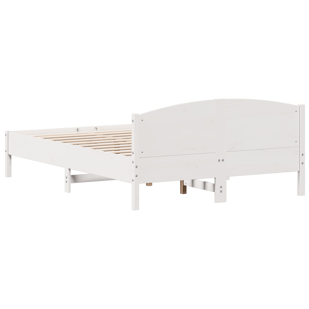 vidaXL Cadre de lit sans matelas blanc 140x200 cm bois de pin massif