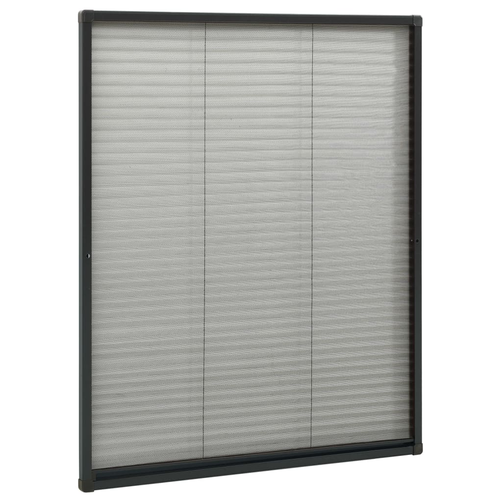 vidaXL Moustiquaire plissée pour fenêtre Aluminium Anthracite 80x100cm