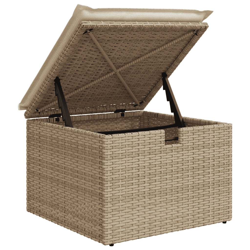 vidaXL Salon de jardin avec coussins 6 pcs beige résine tressée