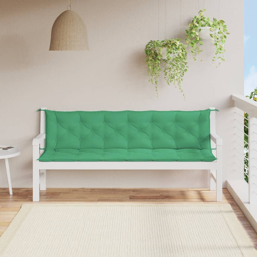 vidaXL Coussin de banc de jardin vert 200x(50+50)x7 cm tissu oxford