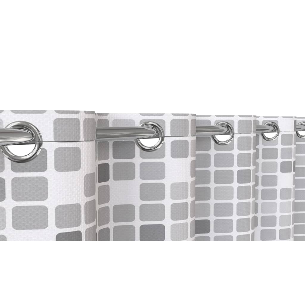 EISL Rideau de douche avec mosaïque gris 200x180x0,2 cm