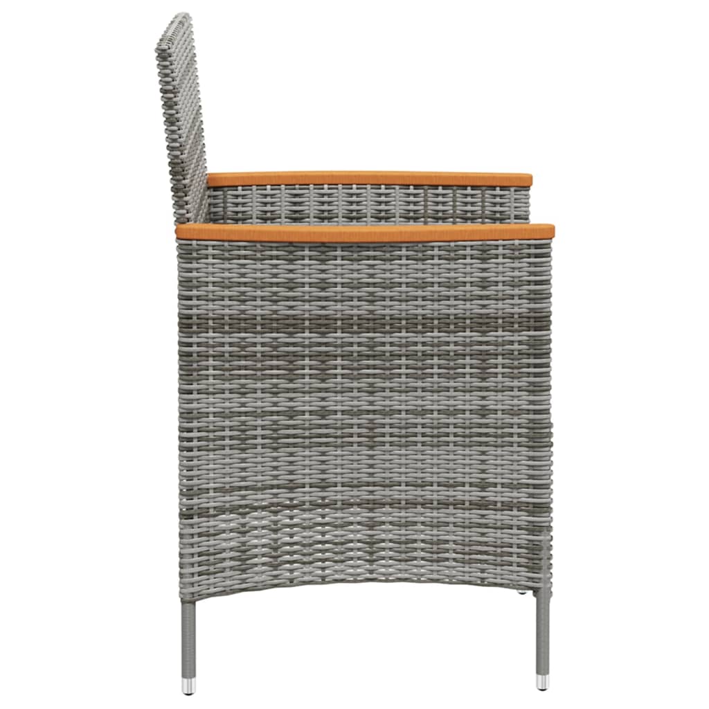 vidaXL Ensemble à manger d'extérieur 3pcs coussins gris résine tressée