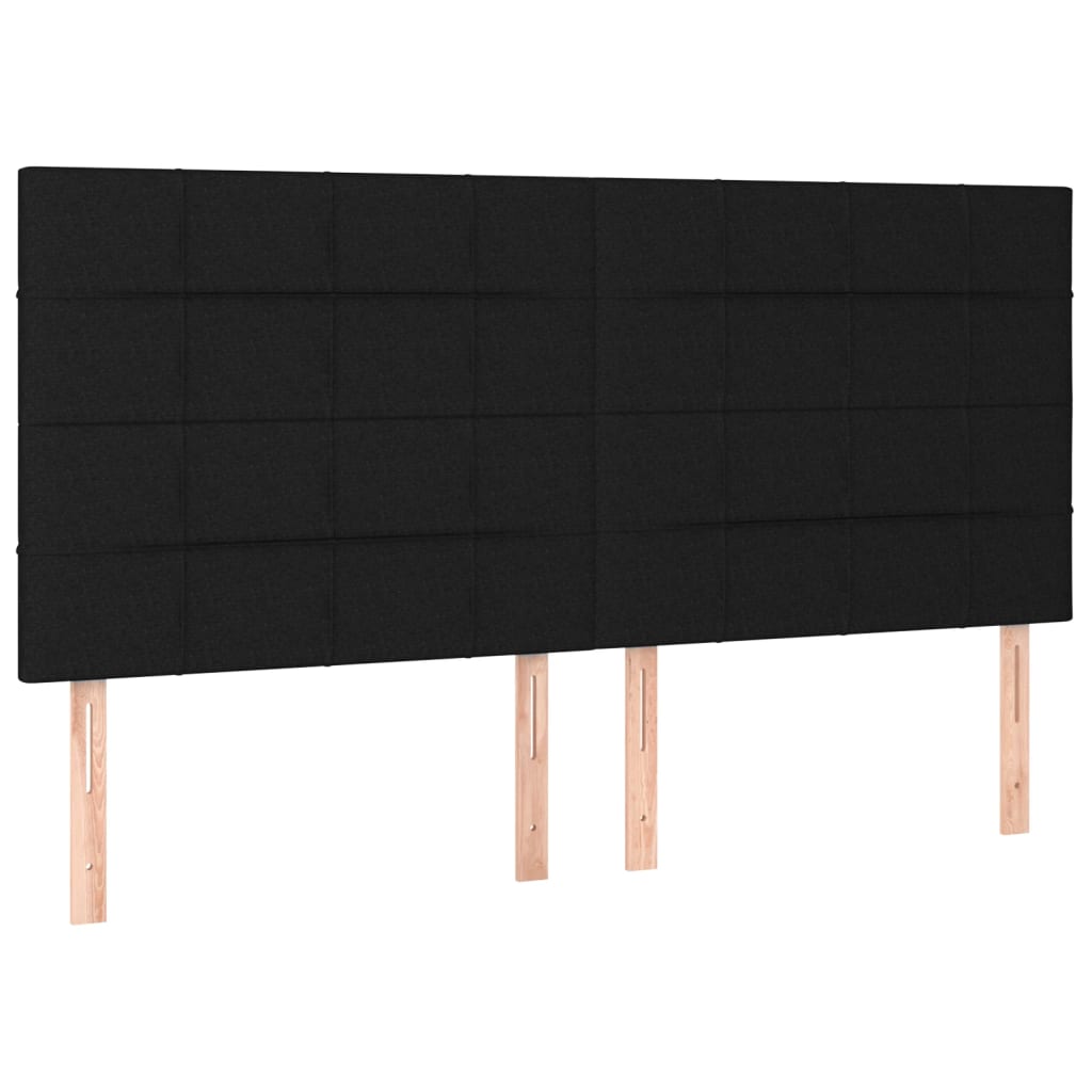 vidaXL Têtes de lit 4 pcs Noir 100x5x78/88 cm Tissu