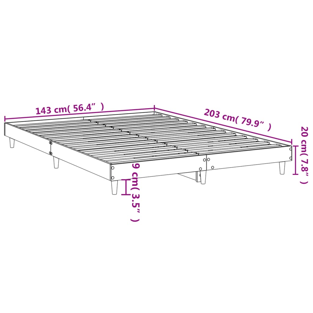 vidaXL Cadre de lit sans matelas chêne sonoma 140x200 cm