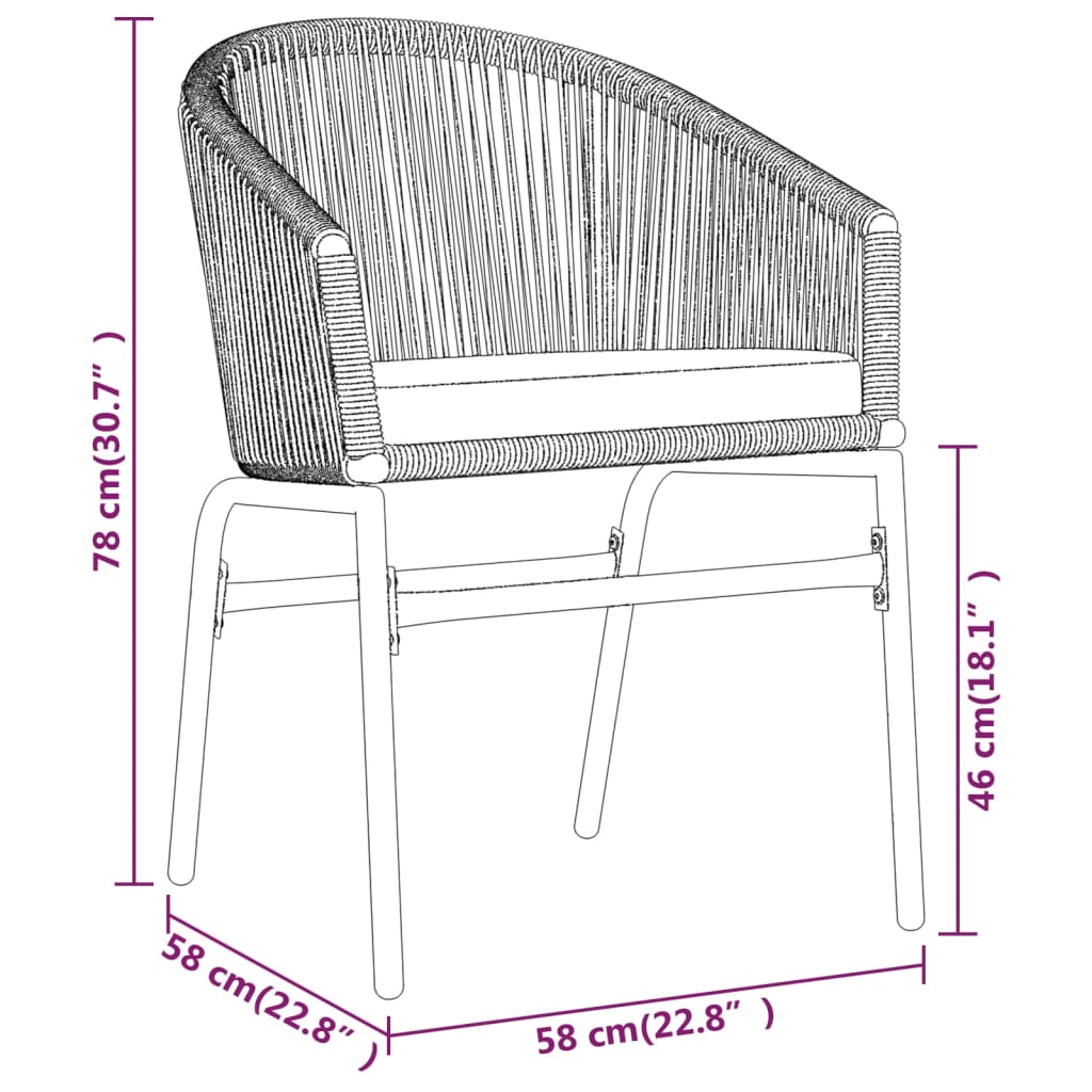 vidaXL Ensemble à manger de jardin 7 pcs Noir