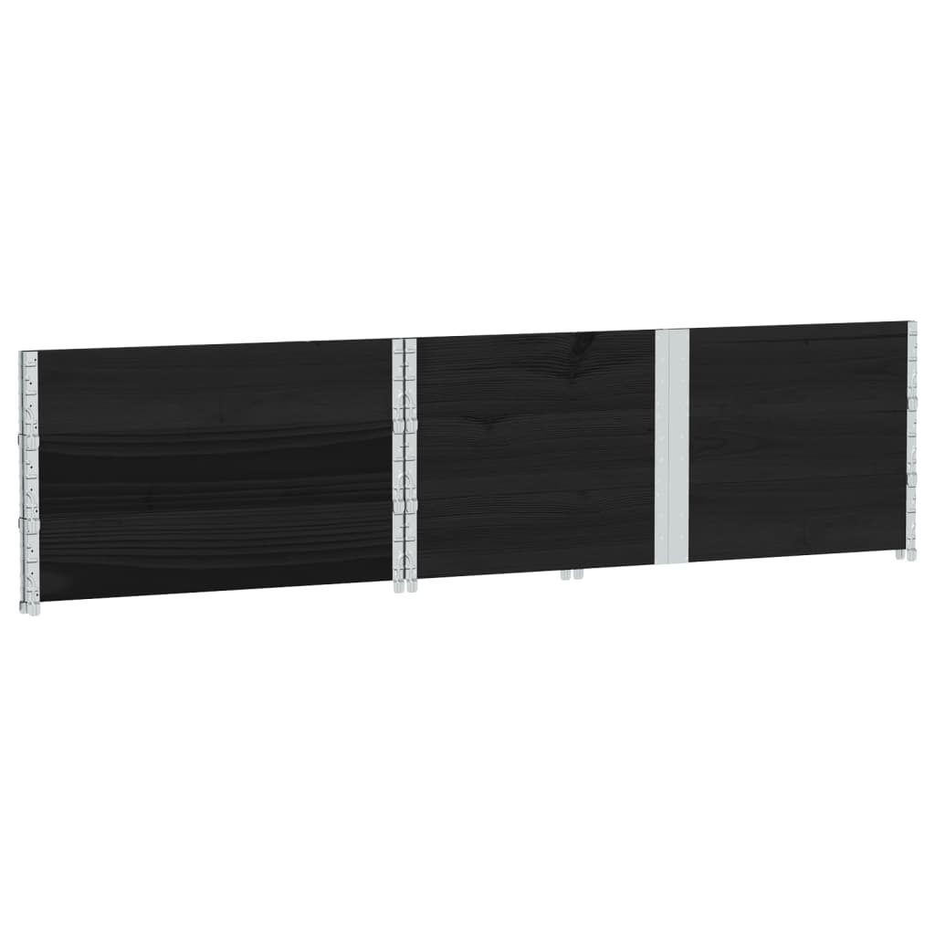 vidaXL Colliers de palette 3 pcs noir 150x100 cm bois de pin solide