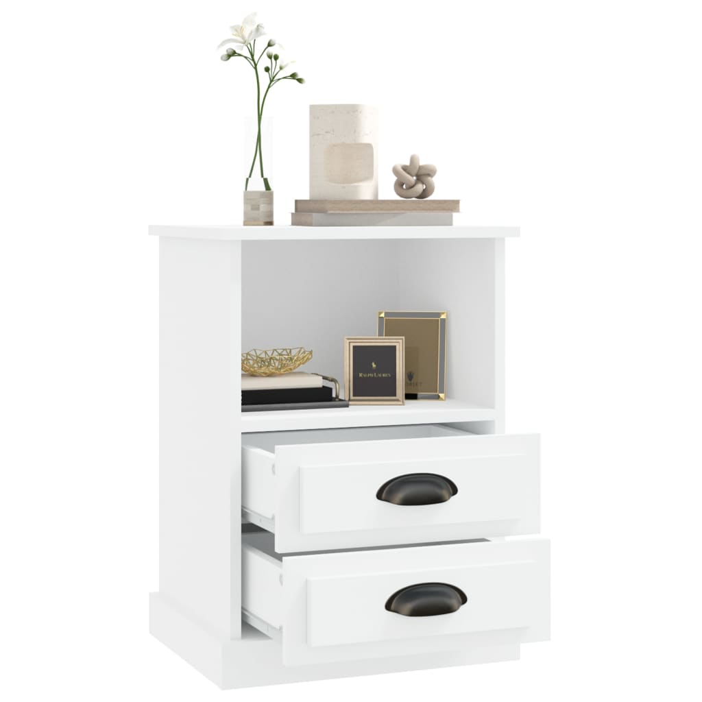 vidaXL Tables de chevet 2 pcs blanc 43x36x60 cm