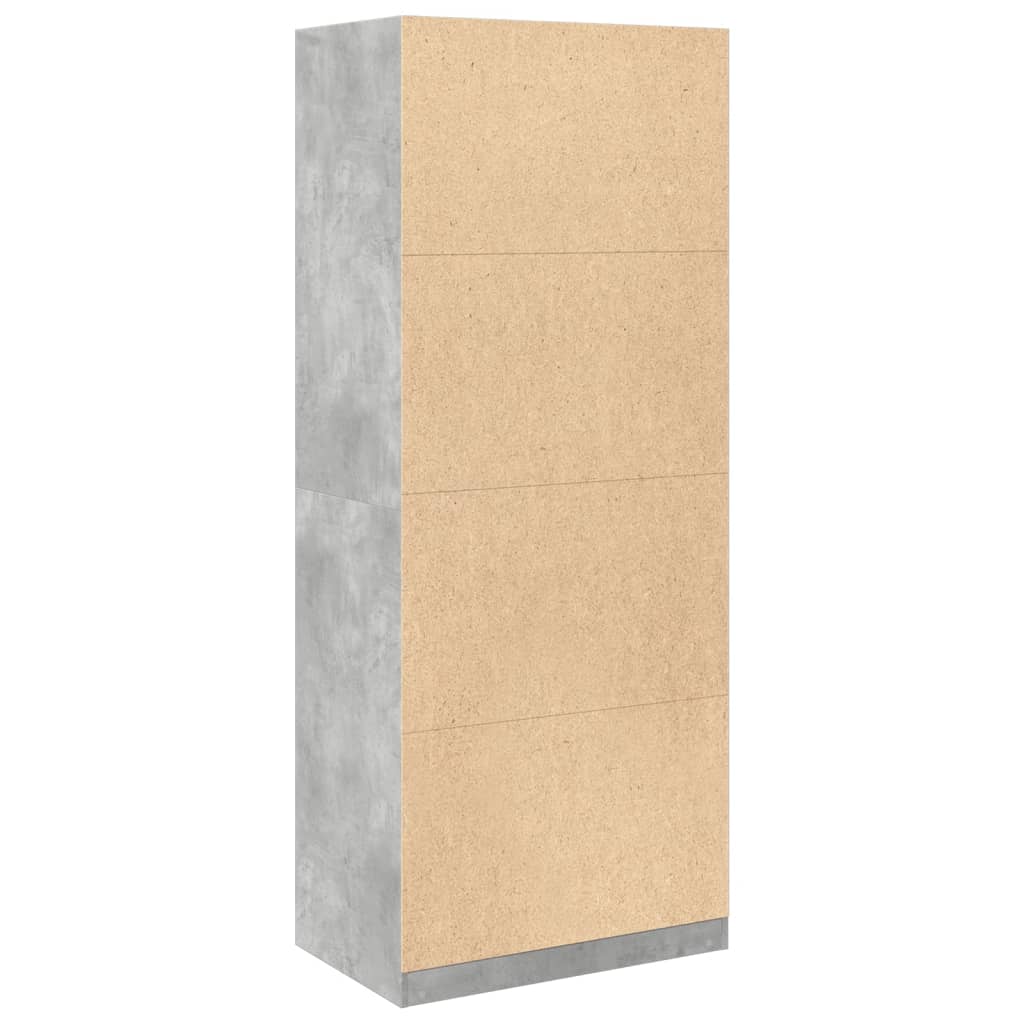 vidaXL Garde-robe gris béton 80x50x200 cm bois d'ingénierie