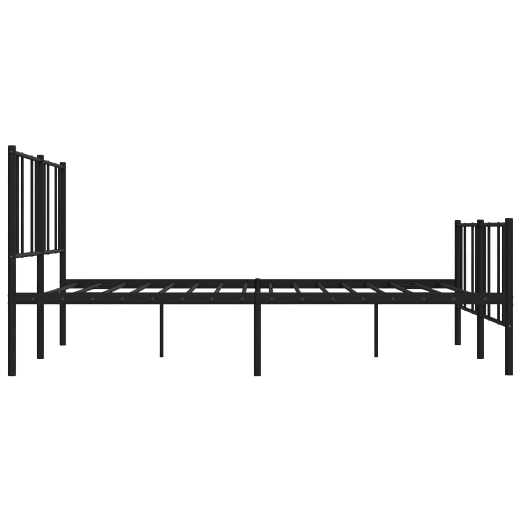 vidaXL Cadre de lit métal sans matelas avec pied de lit noir 180x200cm