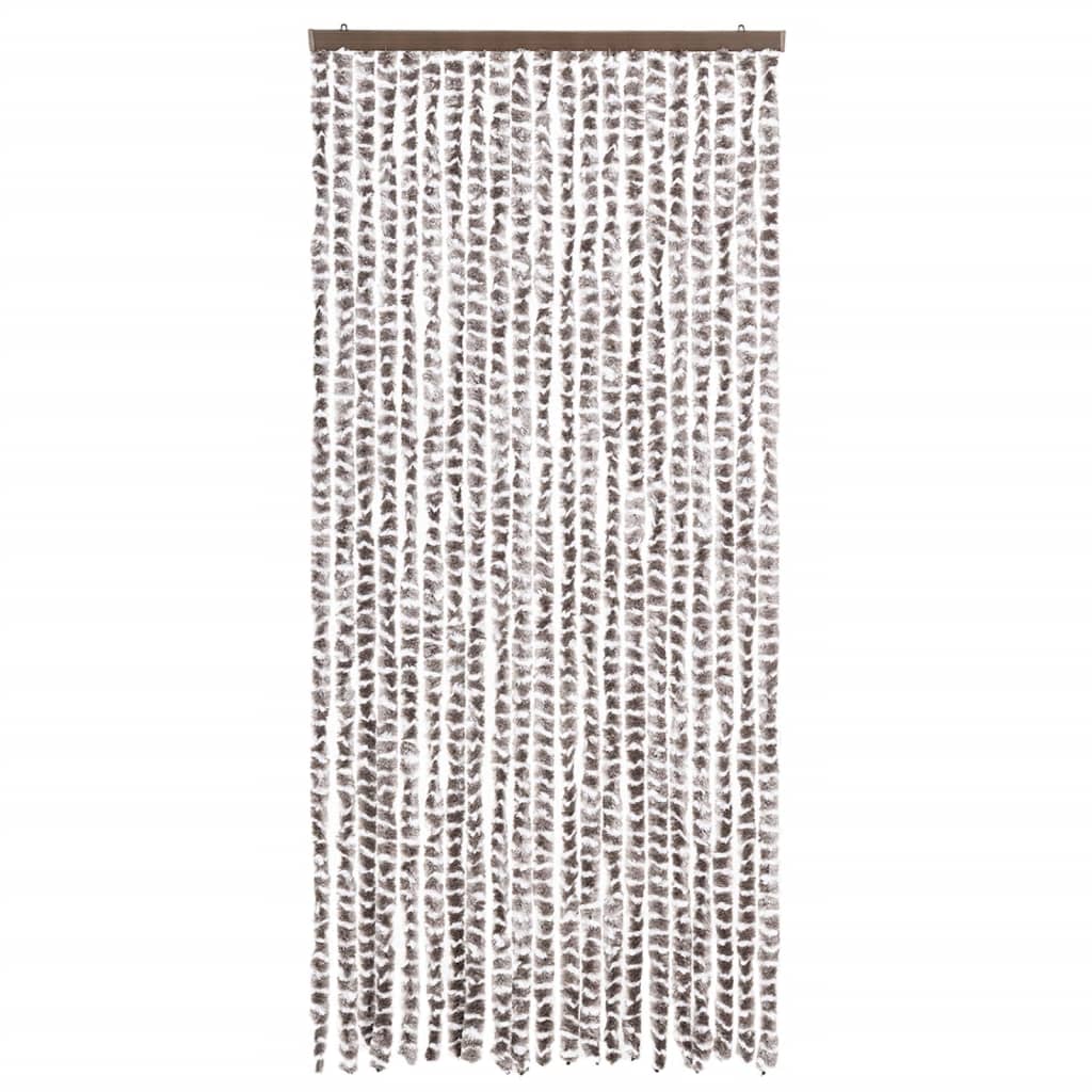 vidaXL Moustiquaire Taupe et blanc 90x220 cm Chenille