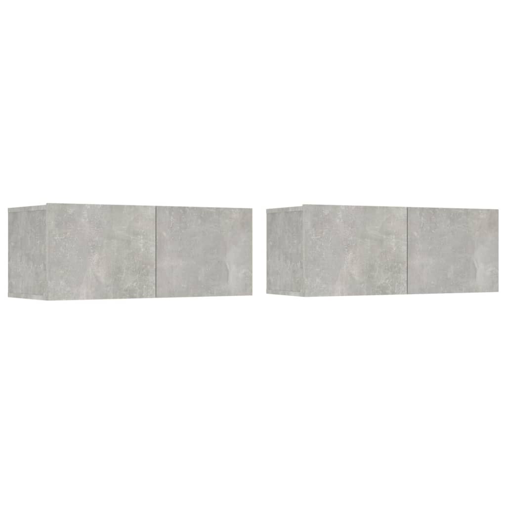 vidaXL Ensemble de meubles TV 4 pcs Gris béton Bois d'ingénierie