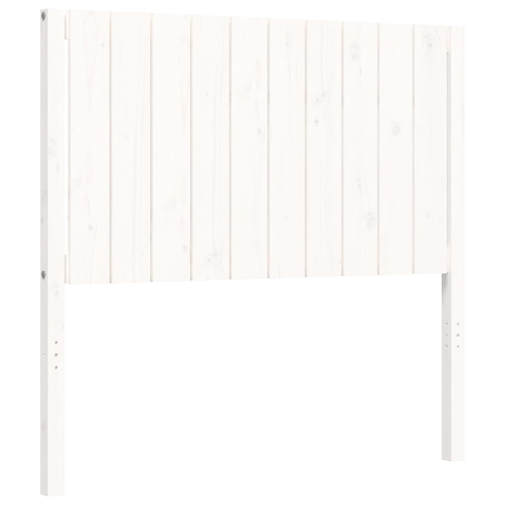 vidaXL Cadre de lit et tête de lit blanc 100x200 cm bois massif