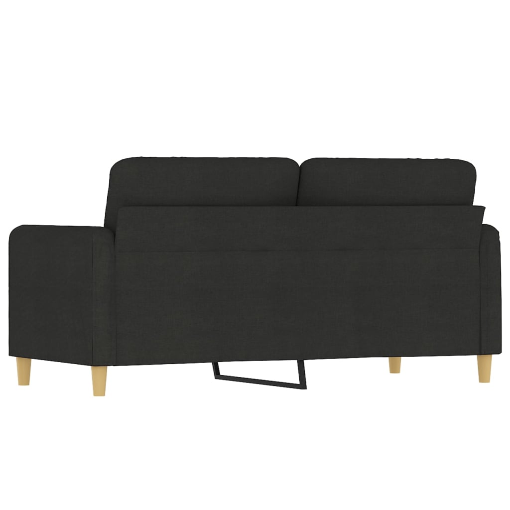 vidaXL Canapé à 2 places Noir 140 cm Tissu