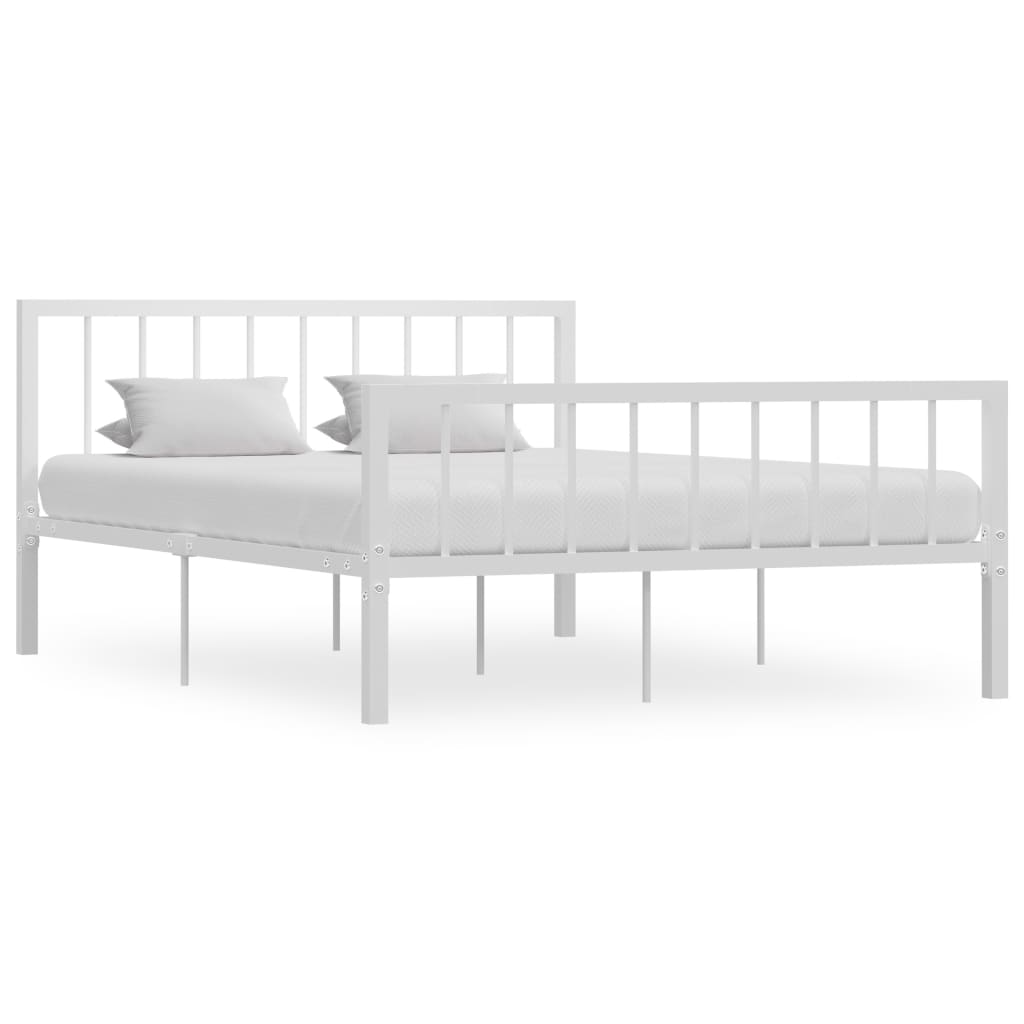 vidaXL Cadre de lit sans matelas blanc métal 140x200 cm