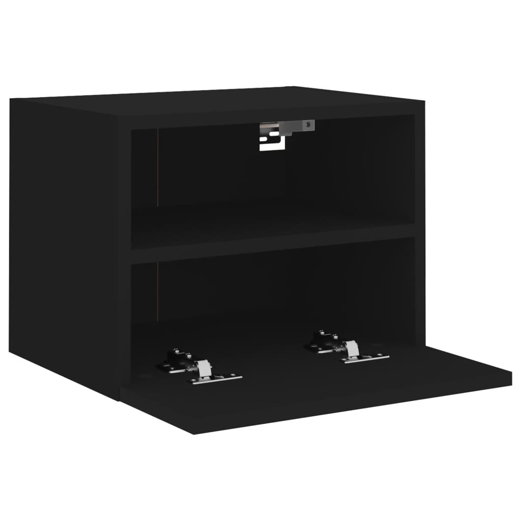 vidaXL Meubles TV muraux 2 pcs noir 40x30x30 cm bois d'ingénierie