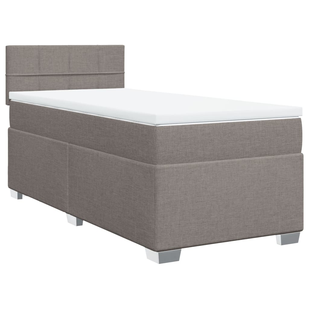 vidaXL Sommier à lattes de lit avec matelas Taupe 100x200 cm Tissu