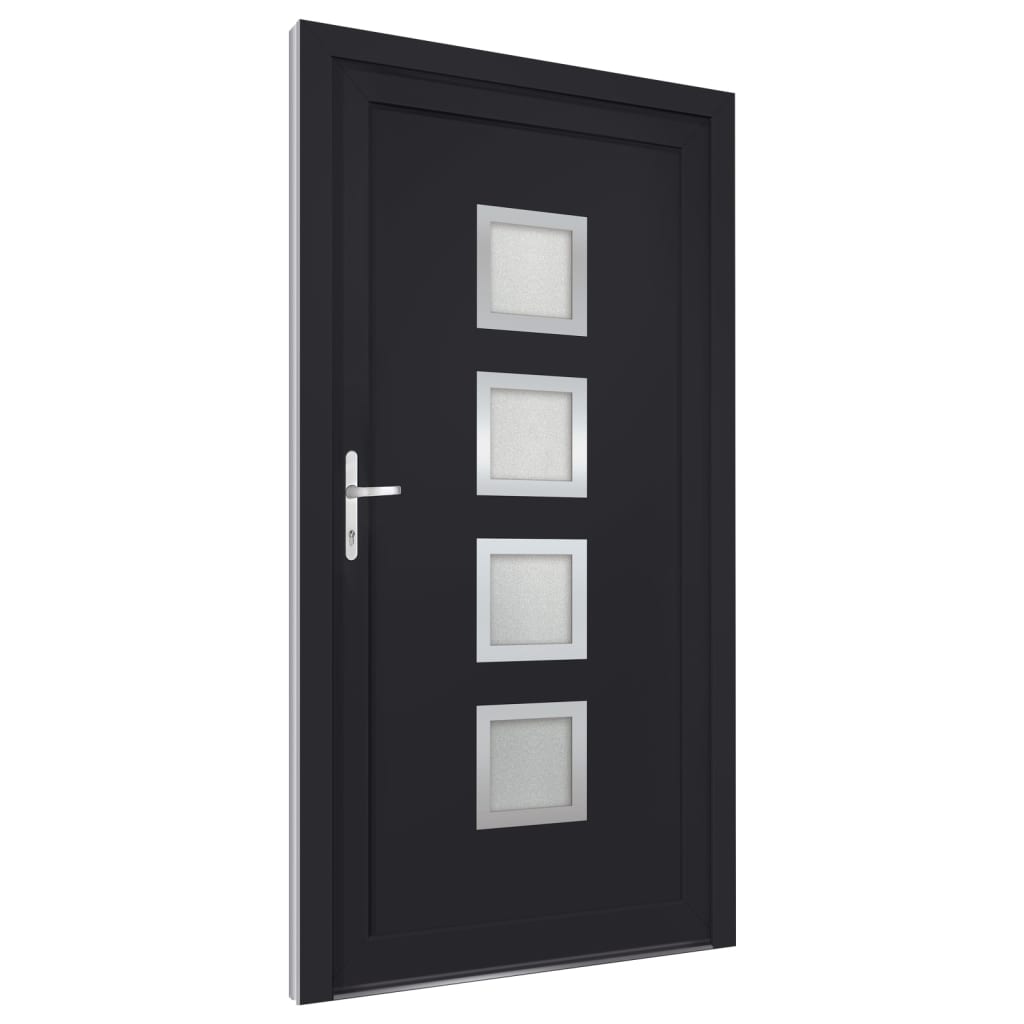 vidaXL Porte d'entrée anthracite 108x200 cm PVC