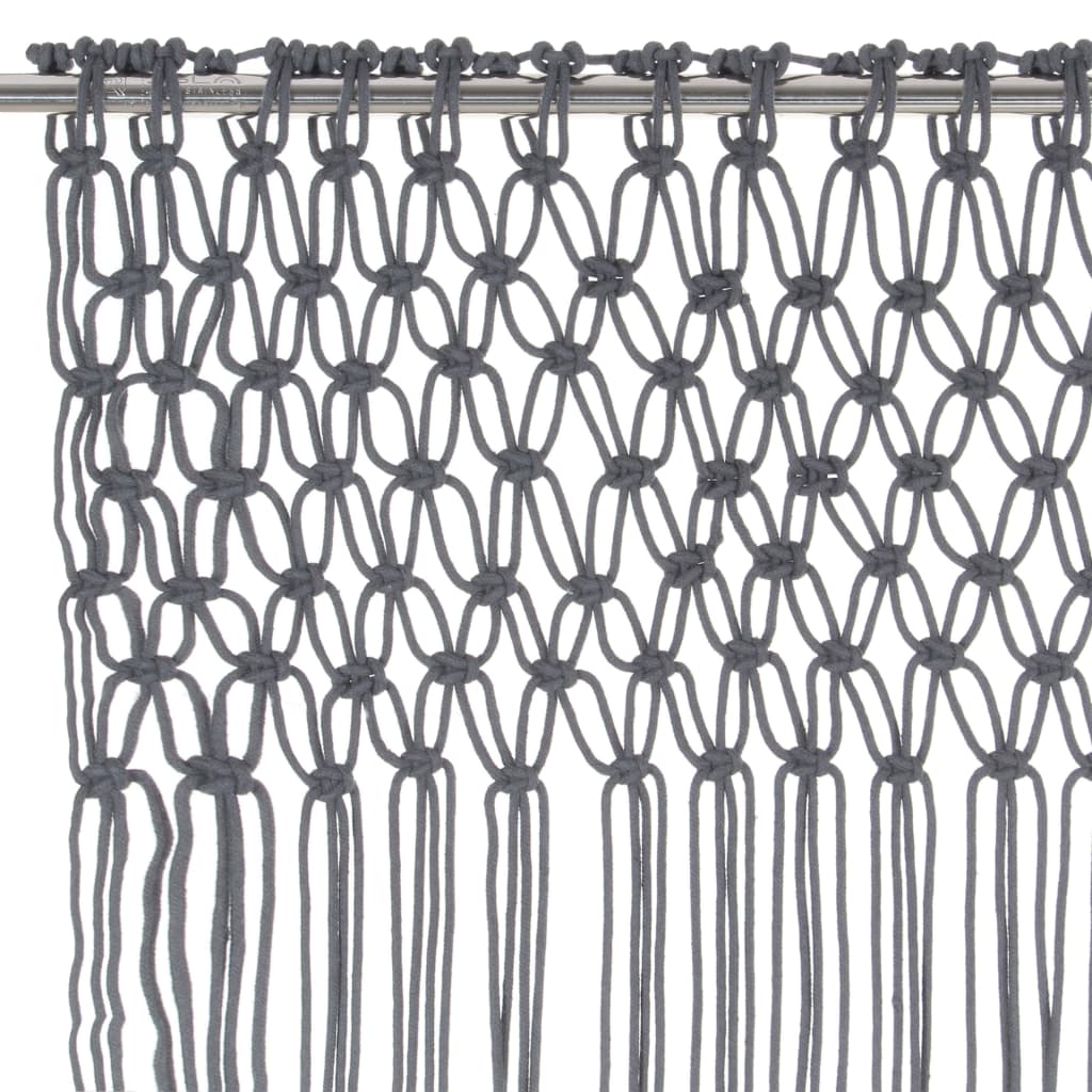 vidaXL Rideau en macramé Anthracite 140x240 cm Coton