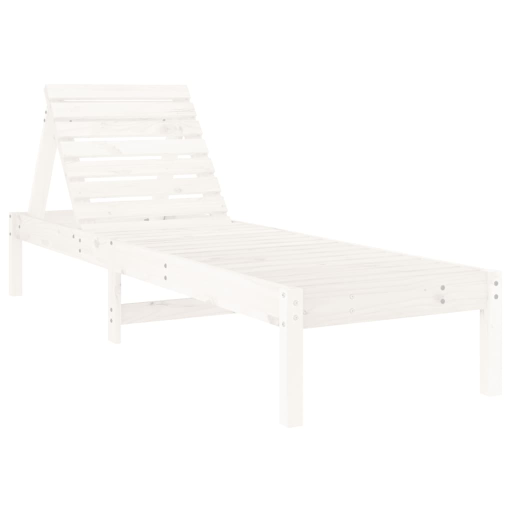 vidaXL Chaise longue blanc 199,5x60x74 cm bois massif de pin