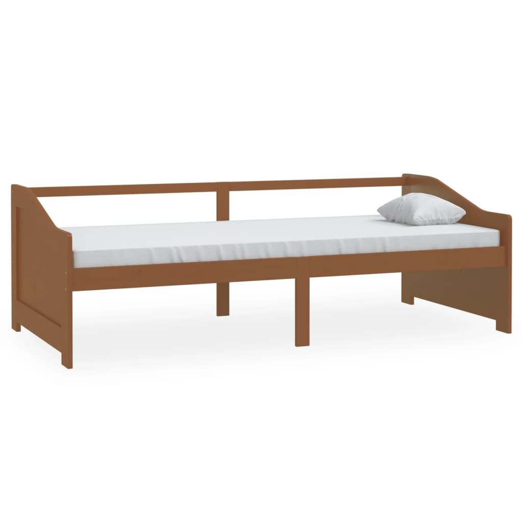 vidaXL Lit de repos 3 places sans matelas Marron miel 90x200 cm