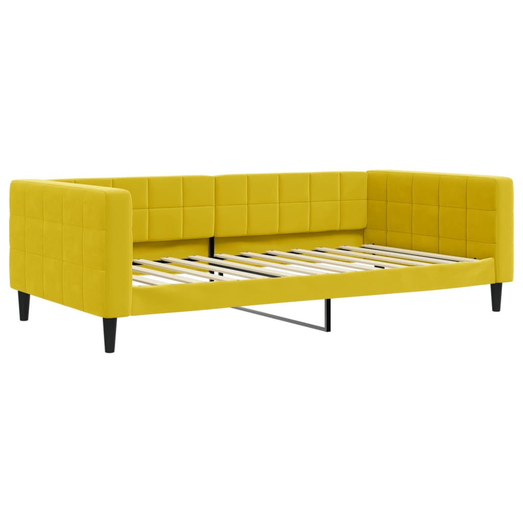 vidaXL Lit de jour avec matelas jaune 100x200 cm velours