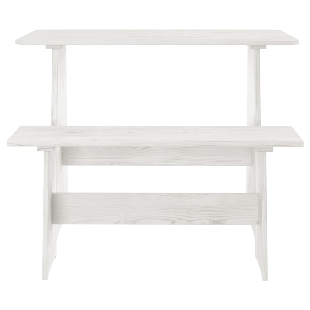 vidaXL Ensemble à manger REINE 3 pcs blanc bois de pin massif